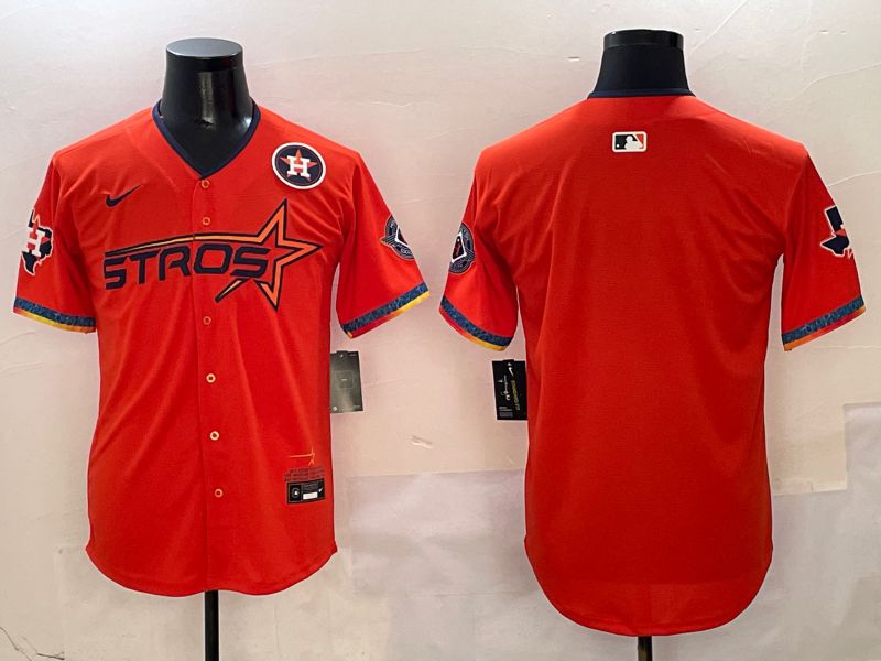 Men Houston Astros Blank Orange Five generation Joint Name 2025 Nike MLB Jersey style 2